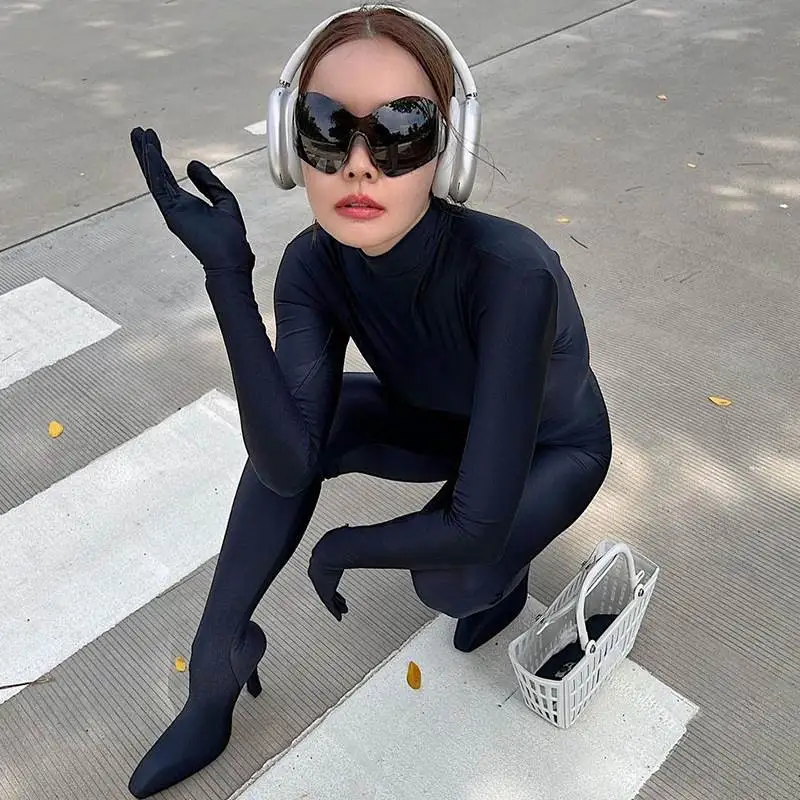 Faionable taille haute minceur une pièce pantalon femme longue Sve couleur rue Sle Polyester crayon pantalon