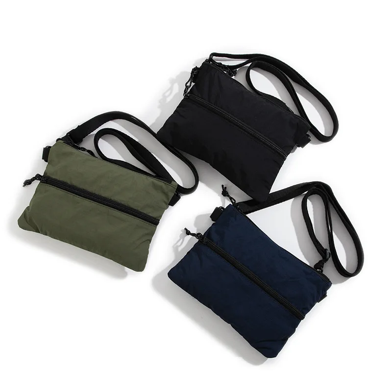 Bolsa de ombro em nylon para homens, estilo streetwear, estilinete para adolescentes universitários, sacos mensageiro masculino, bolsa cruzada escolar casual, japonesa