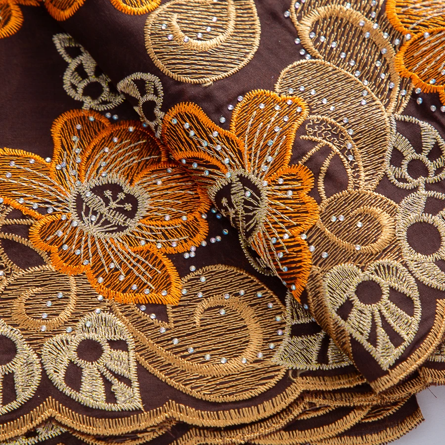 SJD LACE Swiss Luxury Lace High Quality Fabrics 2025 Latest African Cotton Lace with Stones for Sewing Evening Party Dress A3253