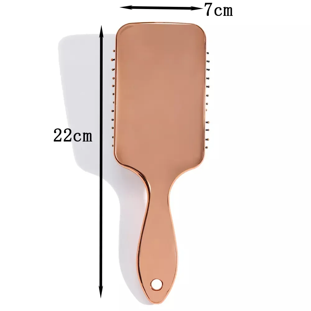 1pcs Electroplated rose gold square hair comb  Air Cushion Combs Women Scalp Massage Comb Hair Brush Hairdressing Tool