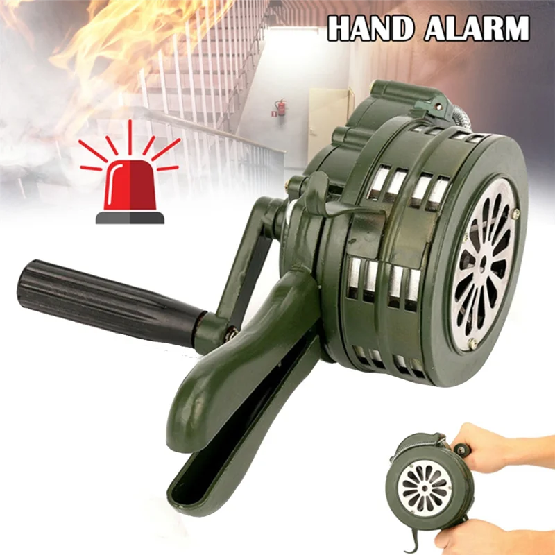 Emergency Hand Crank Siren Horn 110DB Manual Operated Warning School Shopping Fire Air Safety Alarm System