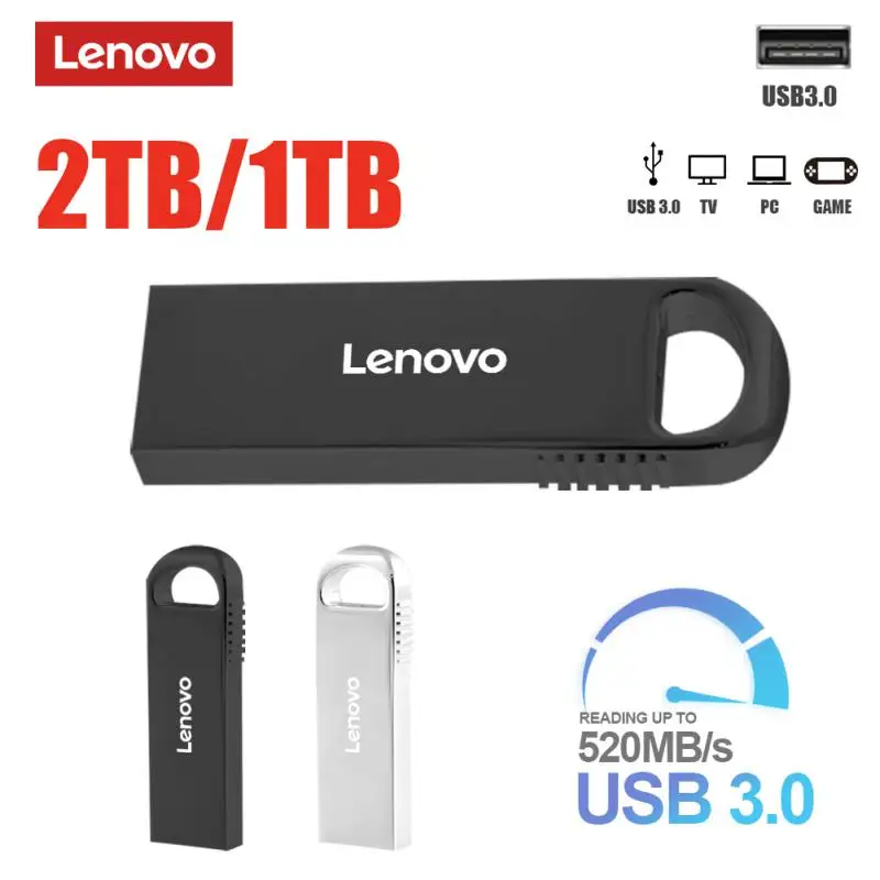 Lenovo-USB 3.0高速ペンドライブ,大容量USBフラッシュドライブ,高速伝送,1テラバイト,2テラバイト