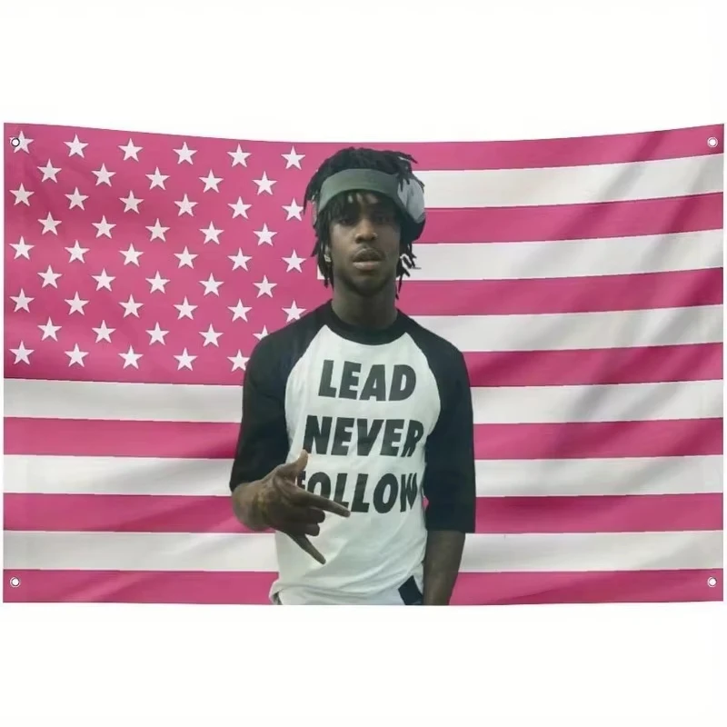 One Chief Keef pink star flag poster a humorous American-style dorm and room decoration