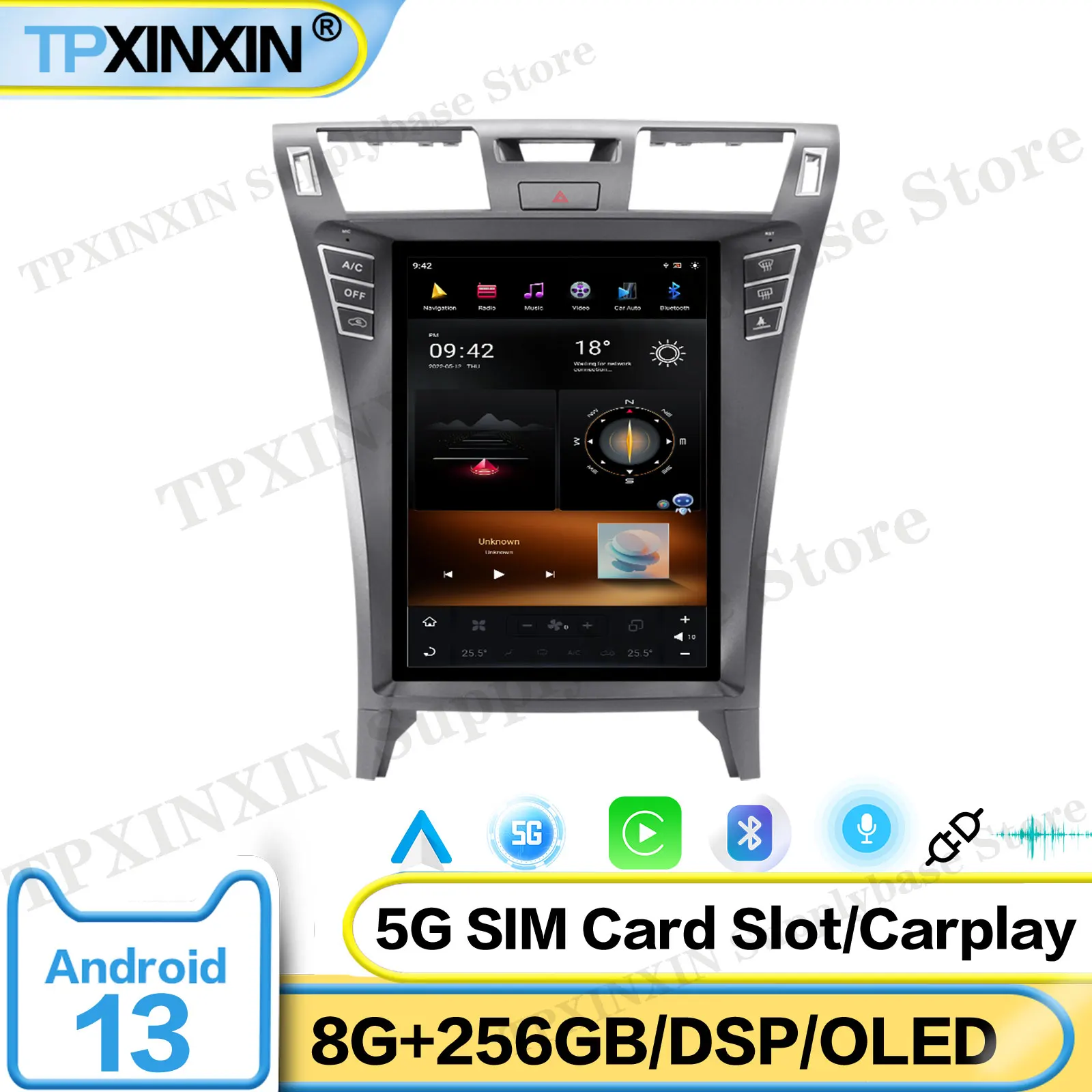 Intelligent Qualcomm Car Radio With Carplay Android 13 Screen For Lexus LS460 2006-2012 GPS Navigation Upgrade IPS Head Unit