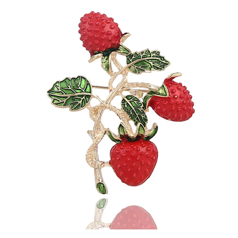 Fashion Pearl Fruit Brooch Grape Cherry Pin Rhinestone Drip Oil Corsage Pineapple Pomegranate Lotus Flower Mushroom Brooches