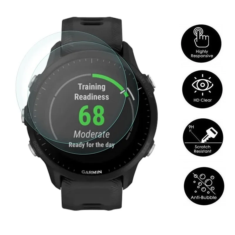 Protector de pantalla para reloj inteligente Garmin Forerunner 955, cristal templado HD transparente, película protectora antiarañazos, 5 piezas