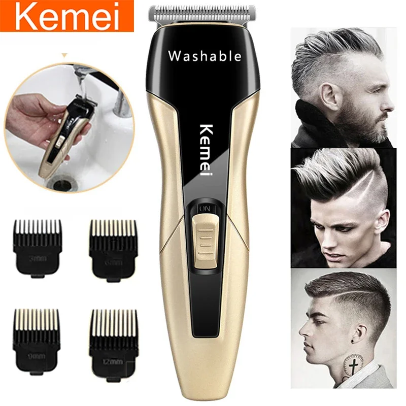 

Kemei Electric Hair Clipper, Waterproof Men's Hair Trimmer, Rechargeable, Low Noise, Safe Haircut