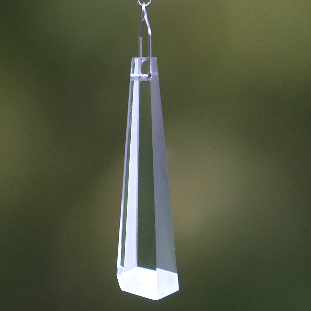 63mm/76mm Hexagon Drop Glass Icicle Crystal Prism Feng Shui Hanging Prism Pendant Chandelier Garland Part DIY Craft Supply