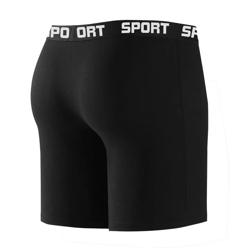 Men's Underwear Mid Waist High Elastic Sports Flat Corner Shorts Comfortable Solid Underpants Fungi-Proofing Long Men Panties image 6