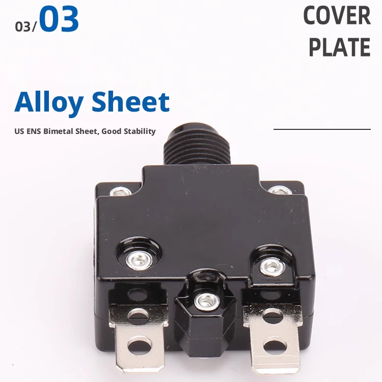 S11 Series Thermal Overload Protector, 3–30A, 125V/250VAC 65VDC, Straight Pin Terminal, Black/Red Button, 3C Compliant
