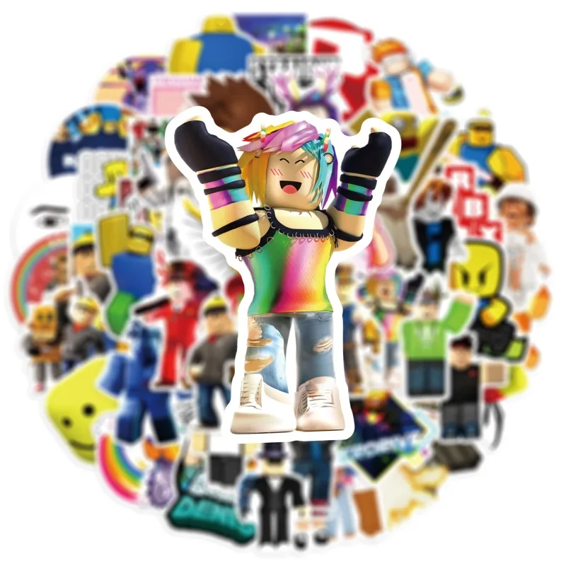 50 قطعة ملصقات الكرتون ROBLOX حفلة طفل ملصق سكيت الثلاجة الكتابة على الجدران حقيبة الهاتف المحمول ملصق طفل هدية عيد ميلاد