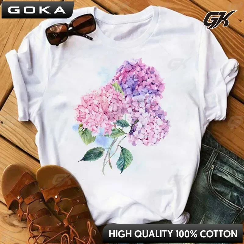 Fashion Red Poppy Women T Shirt Funny Printed Tops Tee Female Short Sleeve Tshirt Harajuku Tee Shirts Personality Casual Top
