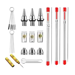 13 Pieces Airbrush Needle Kits Replacement Airbrush Nozzle Caps Accessories with Cleaning Tool