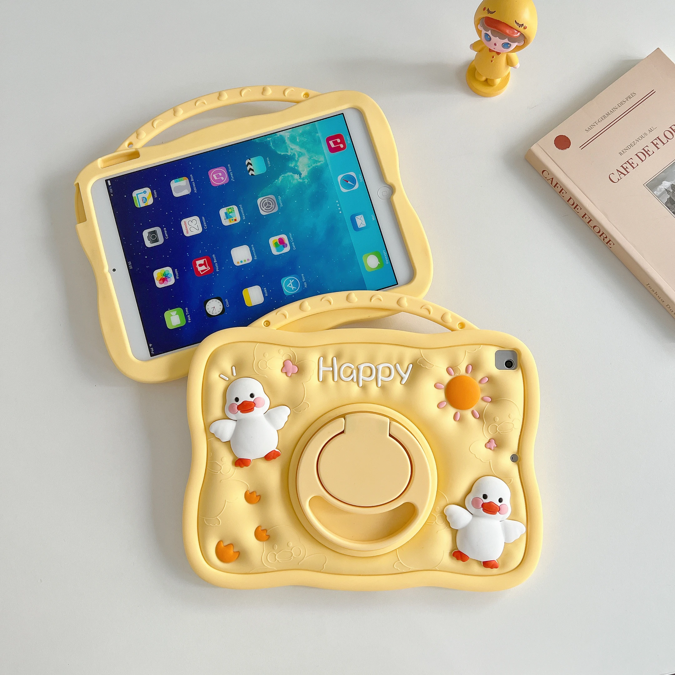 Kids Case For Galaxy Tab A9 SM-X110 X115 A7 Lite 8.7 2021 SM-T220 T225 Soft Silicone Cover For A 8.0 2019 T290 T295 Cute Duck 