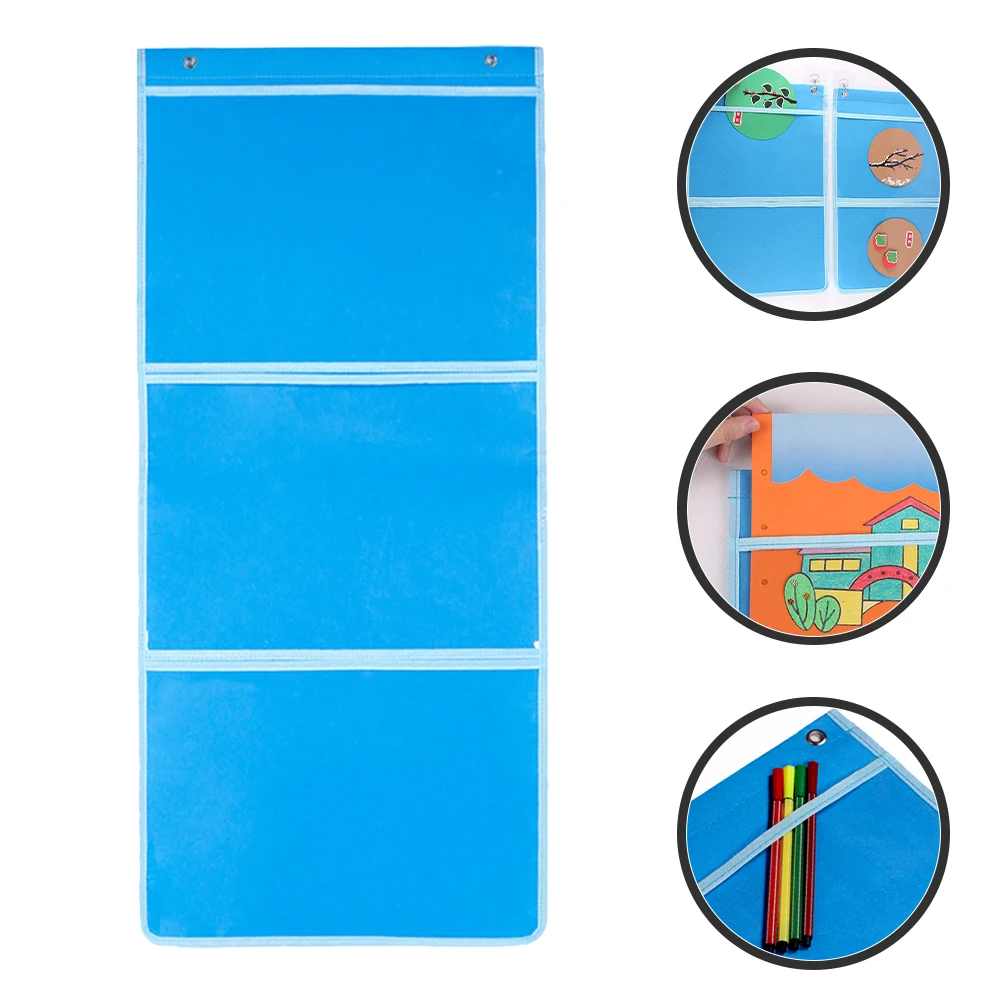 

Transparent Hanging Painting Organizer Bag Clear Art Storage Pouch Wall Door Mountable Foldable Lightweight Display Holder