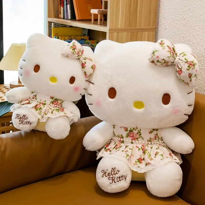 

Большая плюшевая игрушка Hello Kitty Sanrio Rich Flower, 60 см, милая мультяшная кукла-животное, подарок для девочек