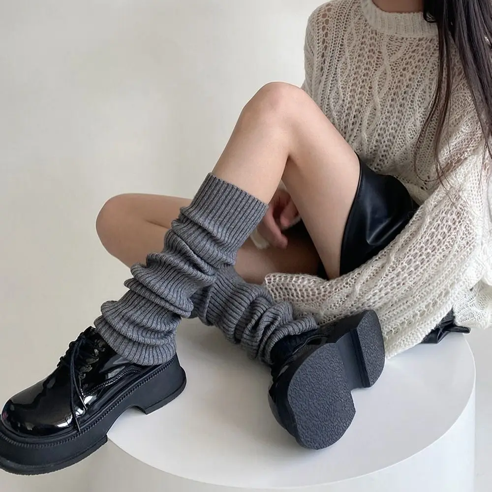 

Gothic Japanese Style Wool Leg Warmers Harajuku JK Leg Socks Pile Socks Lolitas Over Knee Boot Cuffs Girls