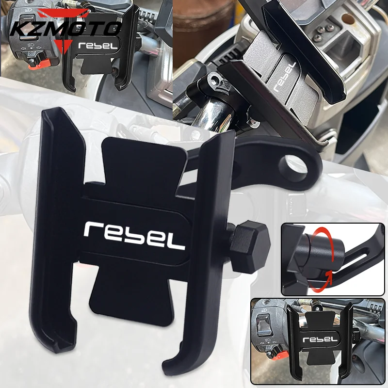 

For HONDA REBEL CMX 300 500 Rebel CMX300 CMX500 2017-2022 Motorcycle Navigator Handlebar Mobile Phone Holder GPS Stand Bracket