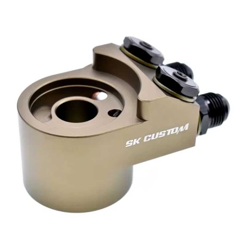 Billet Aluminum Oil Filter Adapter for Subra GT86 BRZ Honda Civic Oil Cooler Sandwich Plates With Thermostat 4