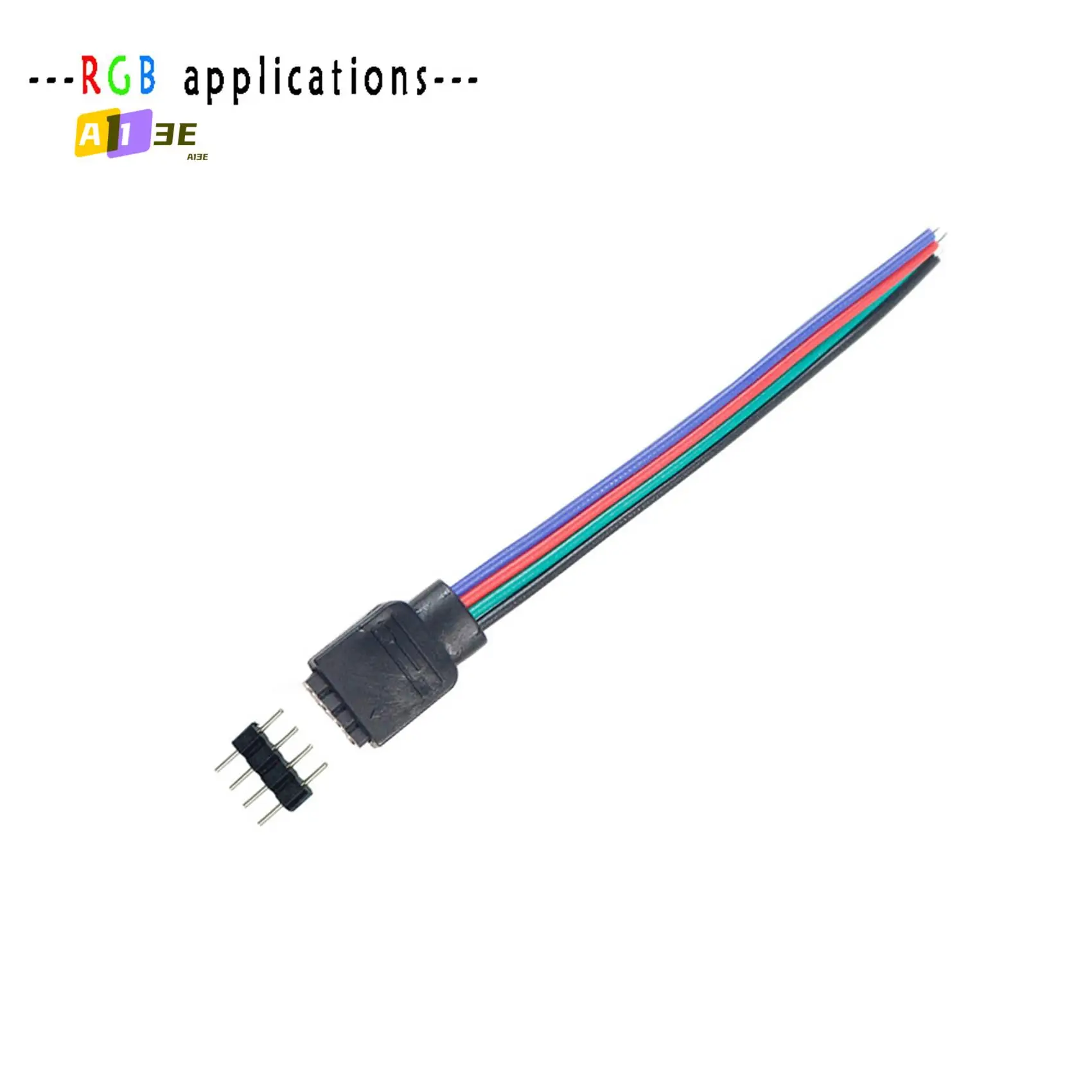A13E-100Pcs 4-контактный RGB светодиодный разъем адаптера для ленты 3528 5050