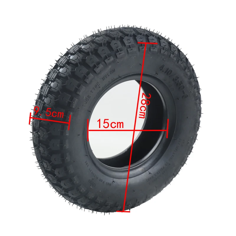 Neumático interior y exterior para patinete eléctrico, neumáticos de 6 pulgadas para cortacésped y barro de nieve, alta calidad, 4,10/3,50-6