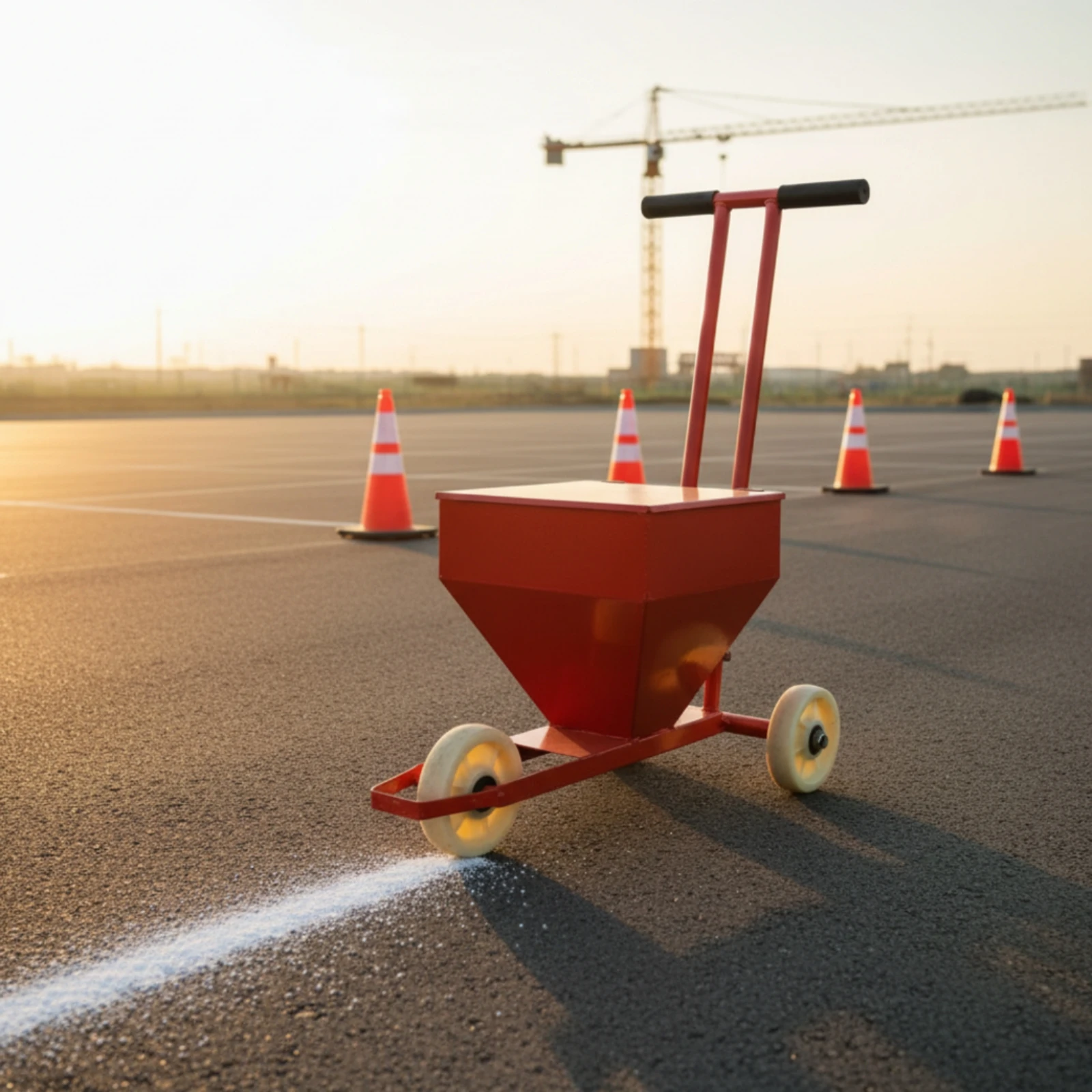 2-Wheel Dry Line Marker Easy to Use Chalk Line Marker Trolley Field Marking Machine Heavy Duty Field Chalker Strong Metal Body