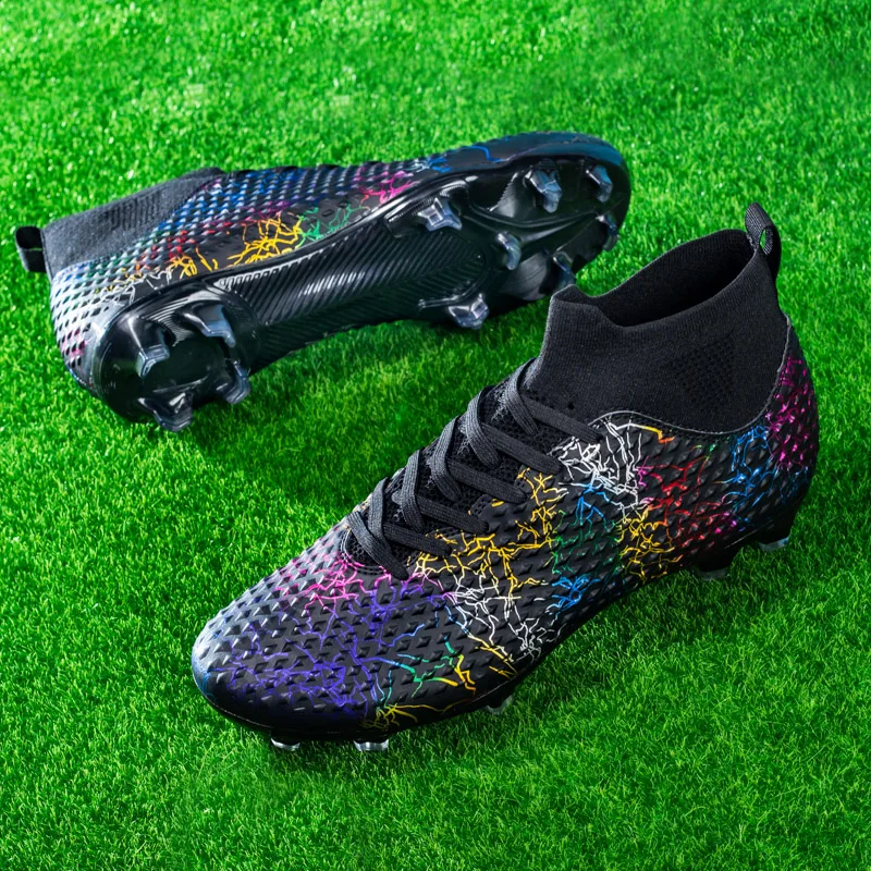 

Men's Soccer Shoes High-Top Football Cleats Outdoor Breathable Athletic Professional Spikes Youth Football Shoes Unisex