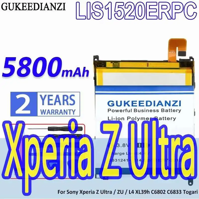 

5800Mah Durable Safe LIS1520ERPC For Sony Xperia Z Ultra ZU L4 Xl39h C6802 C6833 Togari Mobile Phone Battery