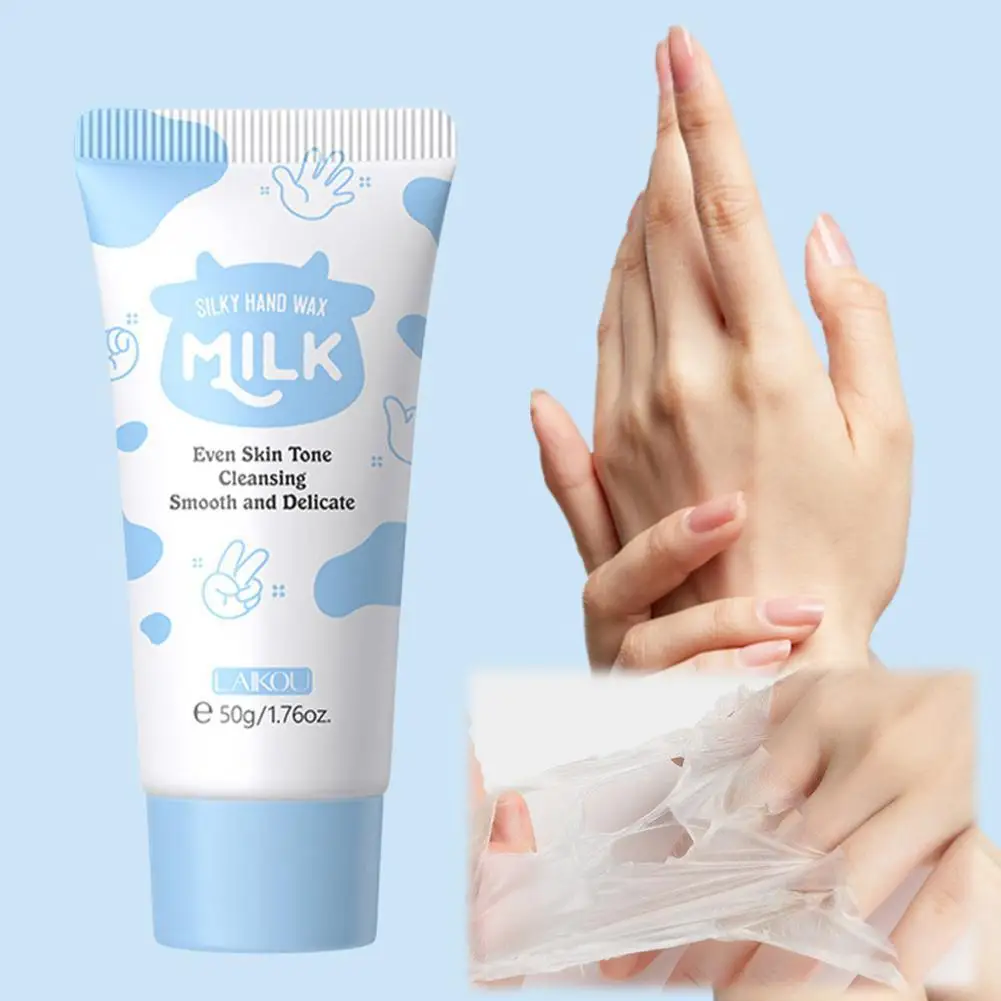 Milk  Hand Mask Moisturizing Lock Water Wax Film Brightening Exfoliate Callus Reduce Delay Hand Skin Aging Skin Care 50g