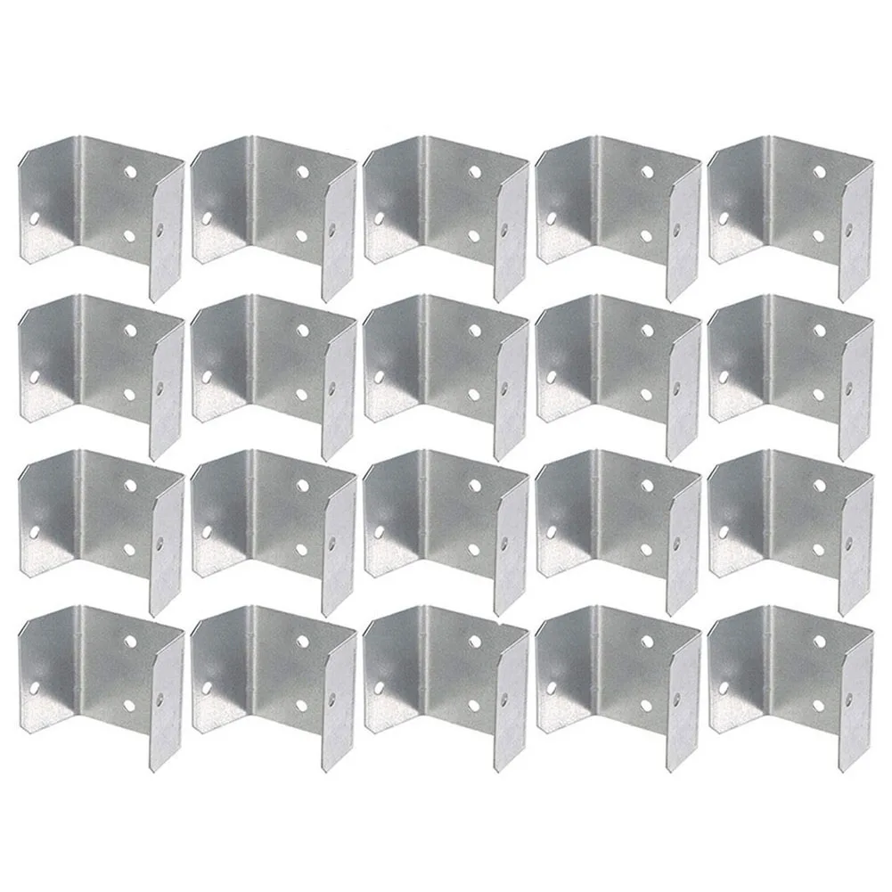 Timber Post Connectors Zinc Steel Clips for Fence Panels 32mm and 50mm with 20 Pack for Strong Trellis Support