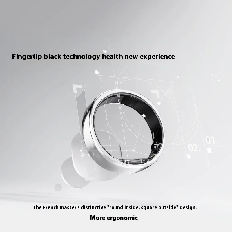 Smart Ring Sono Respiração Monitora Frequência Cardíaca e Bl ood Oxyg en Mulheres e Predica Menstruação