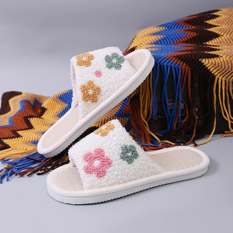 Flower Women's Slippers Home Flats Elegant Spring Summer Luxury Designer Woman Shoes Fashion Indoor Slides Soft Sole Lightweight image 4