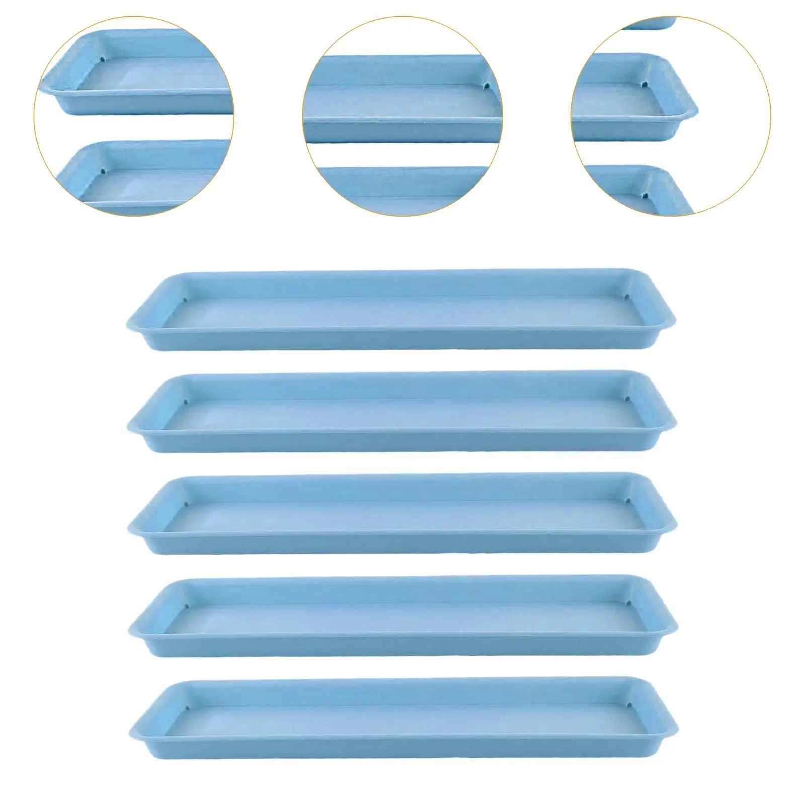 5 قطعة الصحون النباتية مستطيلة صواني النباتات اناء للزهور الصحون زارع الصواني ل حافة النافذة ساحة حديقة في الداخل في الهواء الطلق فناء #5