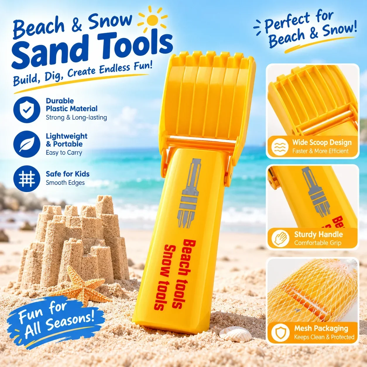 Sand Shovel Digging Hand Tools Beach Snow Toys for Sand Beach Vacation Backyard Snowfield Park Play Safe Durable Children Play
