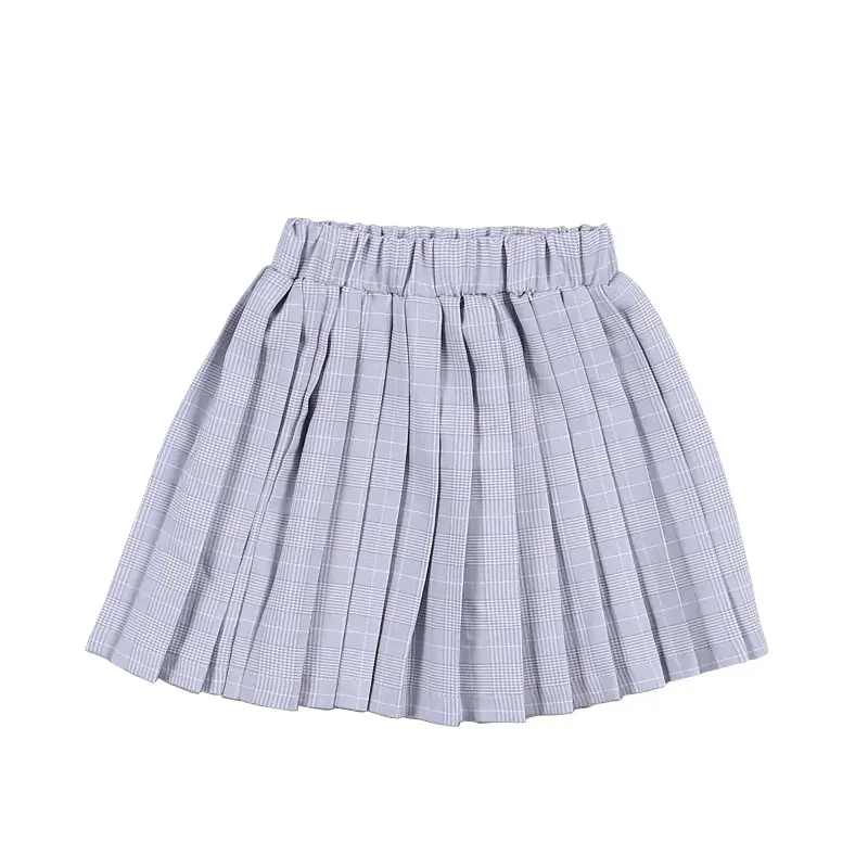 Mini Gray Striped Girls Skirts Kids  Sweet Girls Pleated Skirts Kids Clothes for 2 3 4 6 8 10 12 Year Old OKS194005