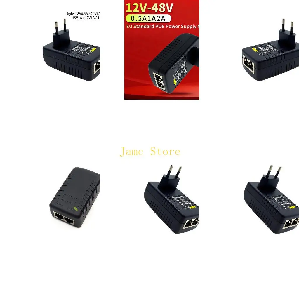 LX0B Wall Plugs POE Injector Power Adapter For CCTV Camera 48V 24V 18V 12V 15V Output Option