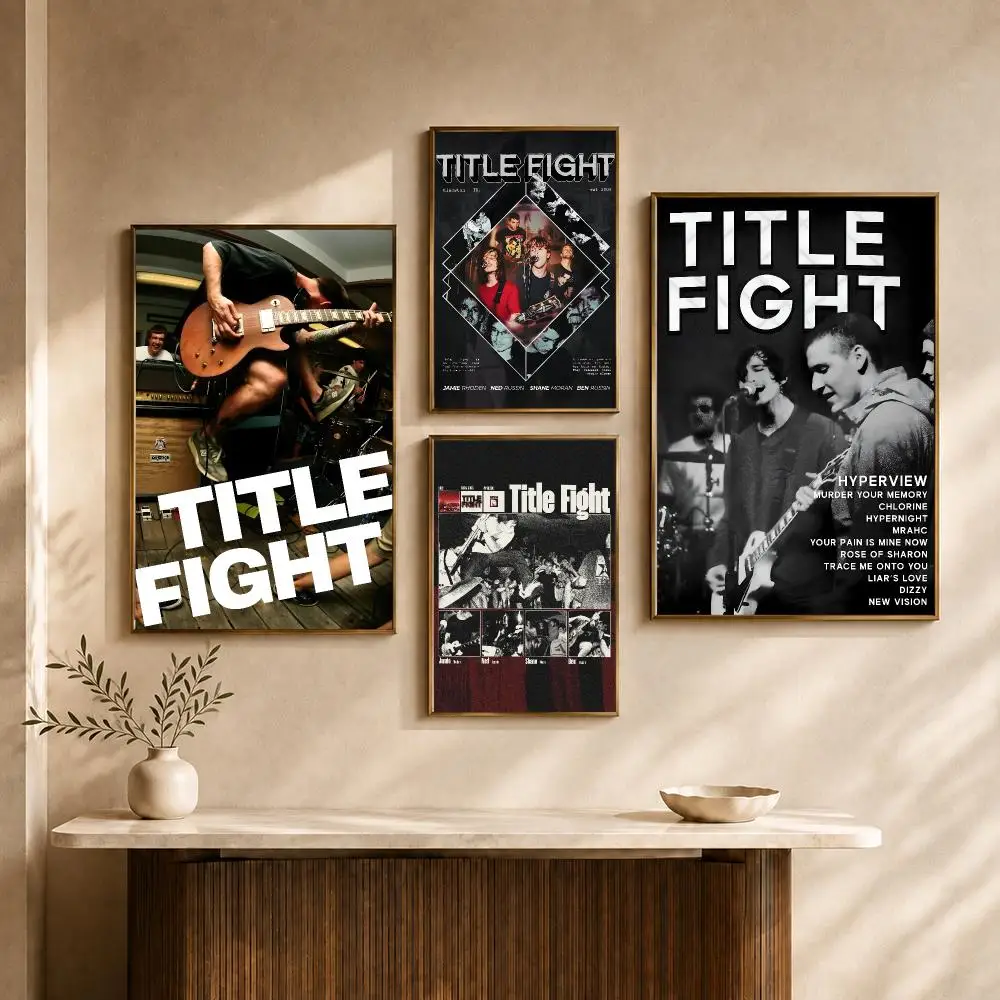 Band Title Fight Floral Green Shoegaze Hardcore Poster PP Decorative Poster Print Apartment Dorm Office Cafe Gift