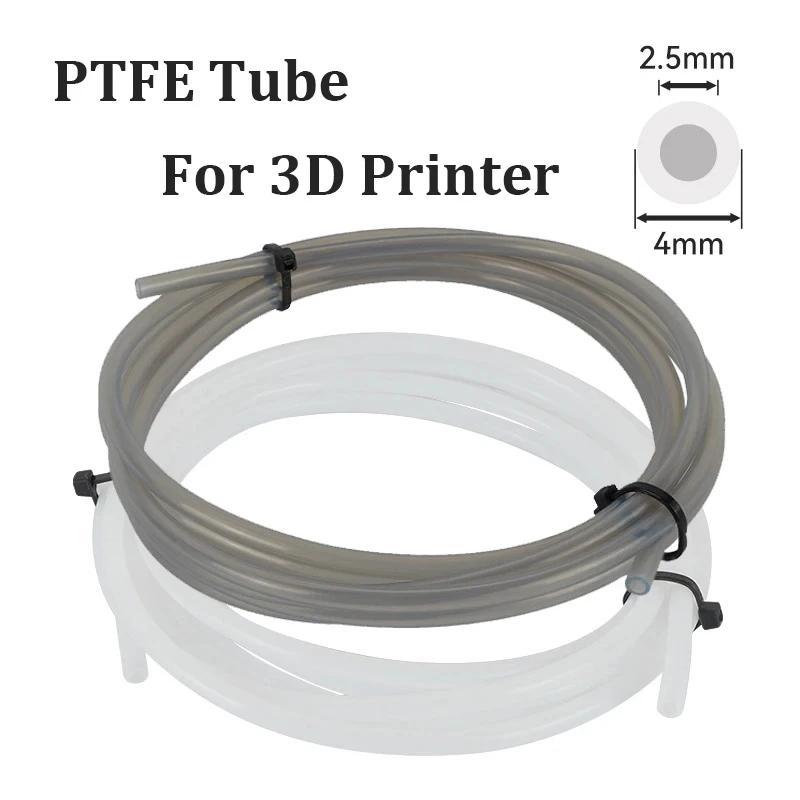 2.5mm IDx4mm OD PTFE Tube Fits Direct Drive Extruder 3D Printer for for Bambu Lab A1/A1 mini/P1P/P1S/X1C, Creality K1 Ender 3 V3