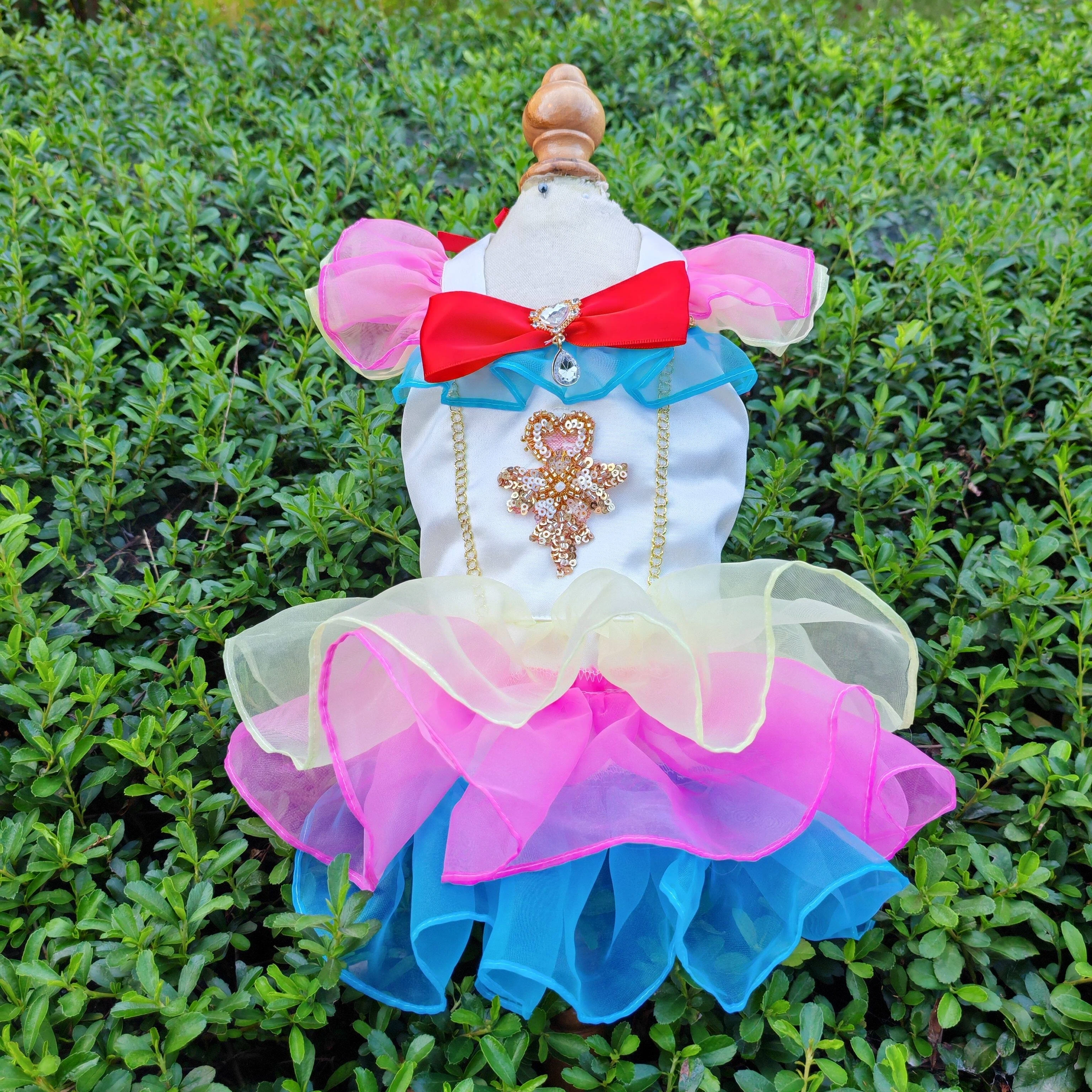 New Fashion Gradient Luxury Princess Dress For Small Medium Dog Fine Pearl Sequin Pet Dog Clothes Puppy Outfits