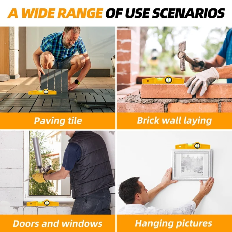 Niveau magnétique moulé sous pression en aluminium de BAAG-10 pouces, niveau à bulle professionnel magnétique explorez afaudage avec l'aimant et le sac de terre rare