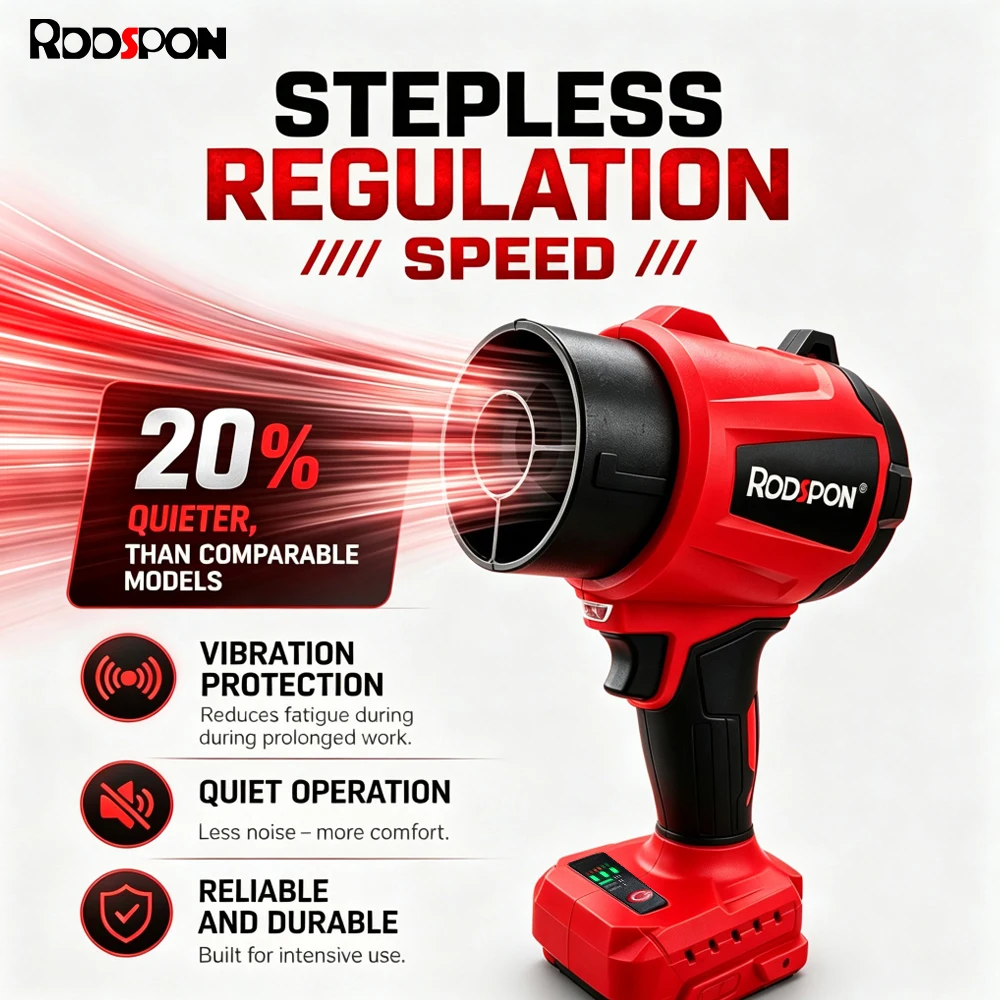 Red Brushless Turbo Blower Machine Handheld Jet Fan With Air Duct For Makita 18-21V Battery Car Drying Dust Snow Yard Clean Tool