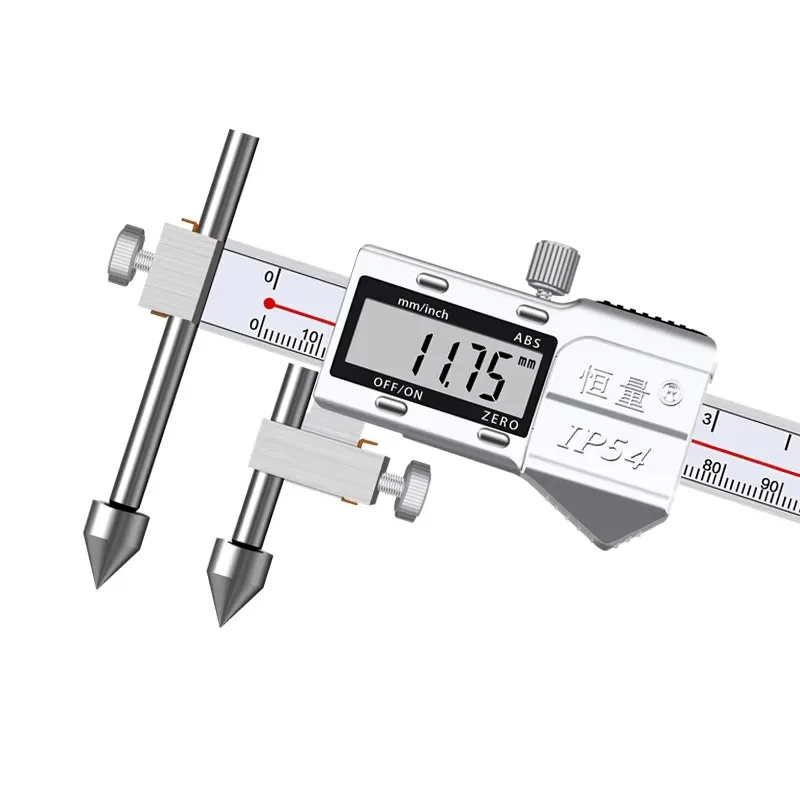 

0.01mm IP54 Stainless Steel Digital Caliper, Cone for Center Distance Precision Measurement