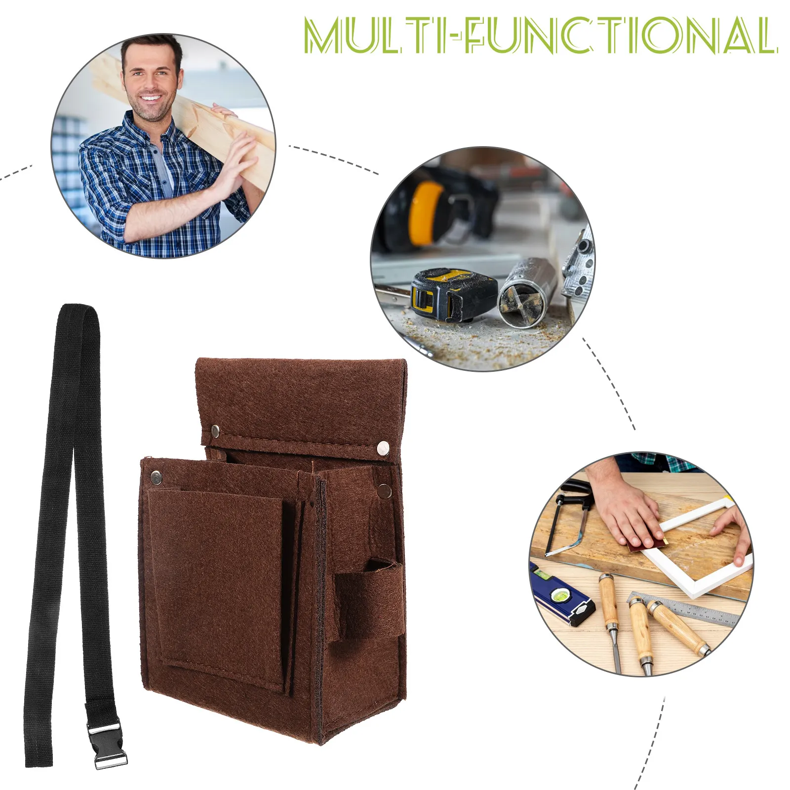 Portable Construction Tool Belt Bag Tool For For Carpenter Construction Worker Pouches Practical Storage Small