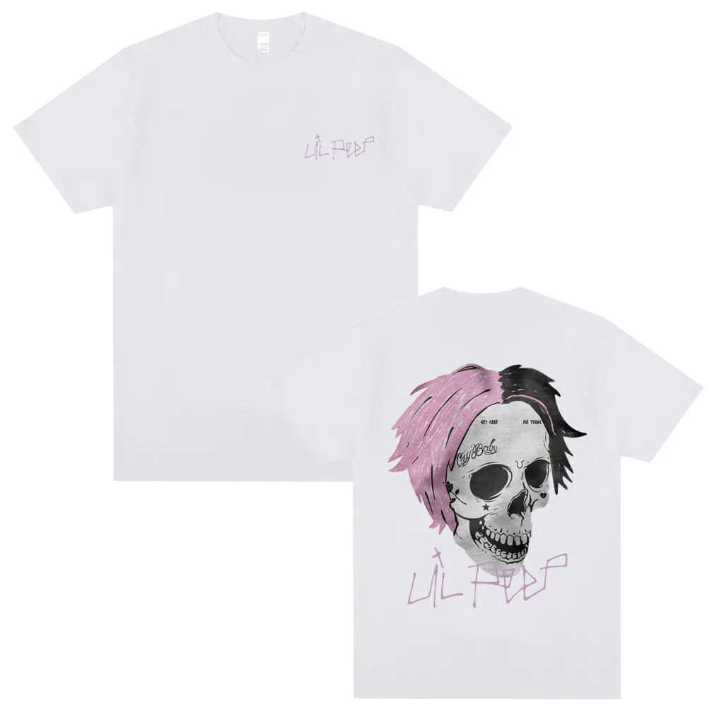 Rapper Lil Peep Cry Baby Skeleton Graphic T-shirt Men Women Clothing Fashion Oversized Hip Hop T Shirts Men's Vintage Streetwear