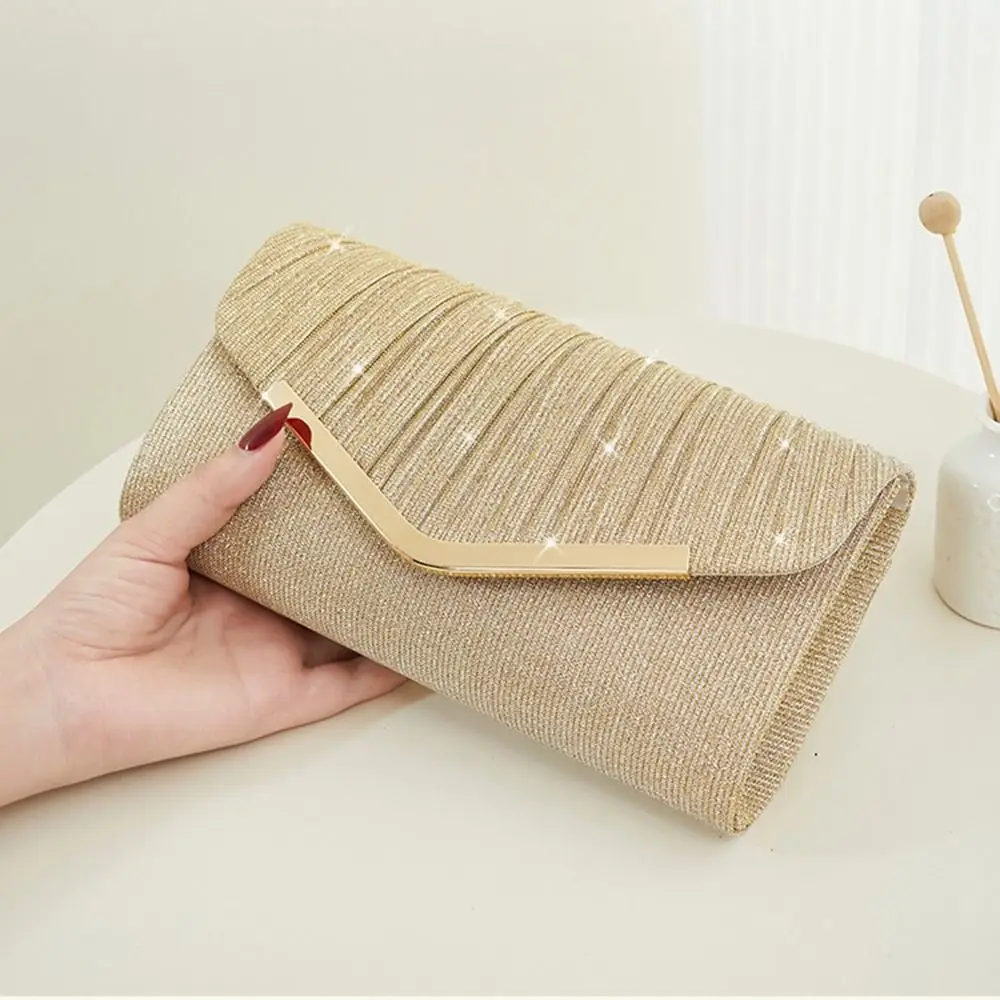 

Portable Sequin Evening Banquet Bag Silver Gold Box Handbag Make Up Storage Large Capacity Ladies Clutch Bag Women