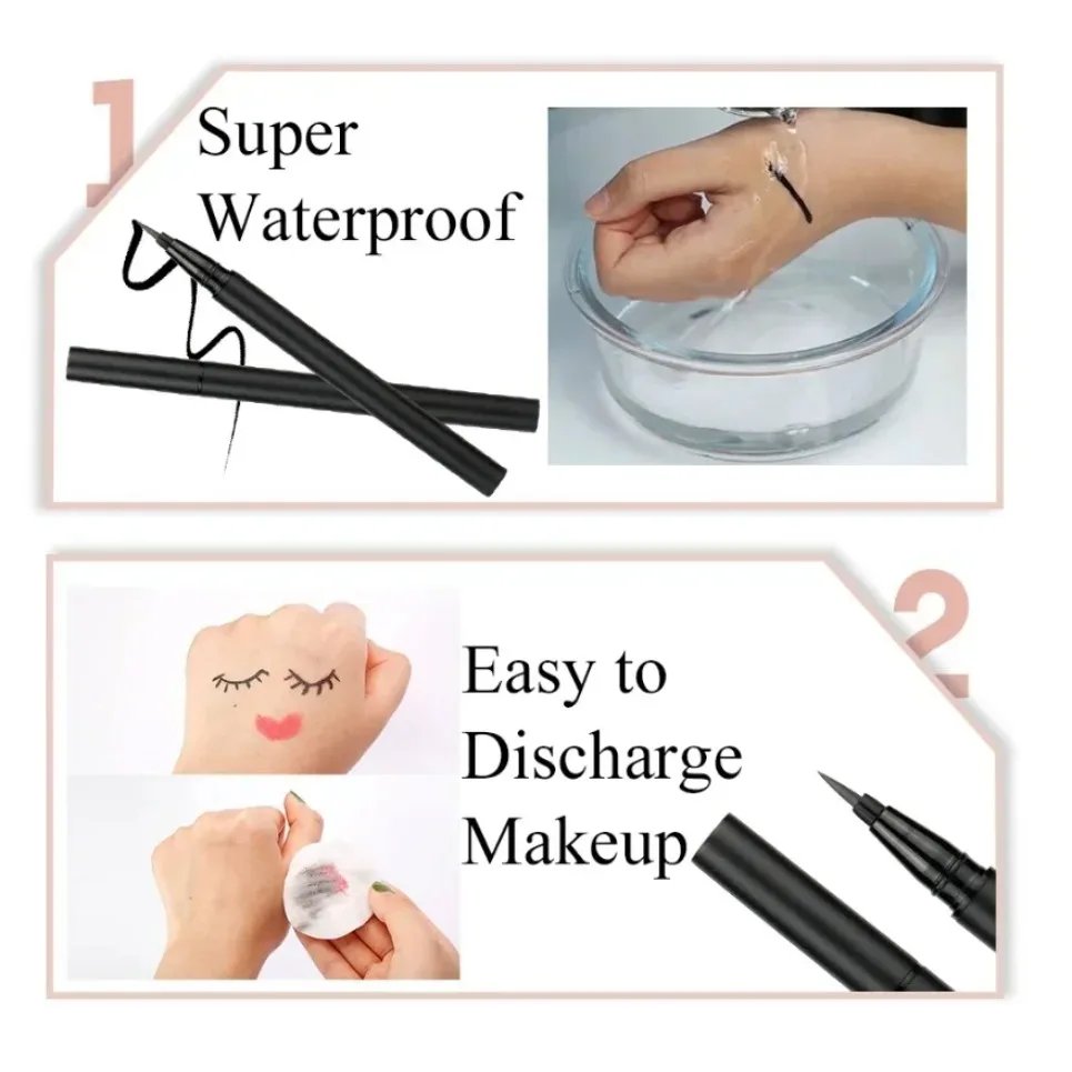 Farbiger wasserfester Eyeliner Private Label Schwarzer flüssiger Eyeliner Individuelles Logo Großhandel Make-up