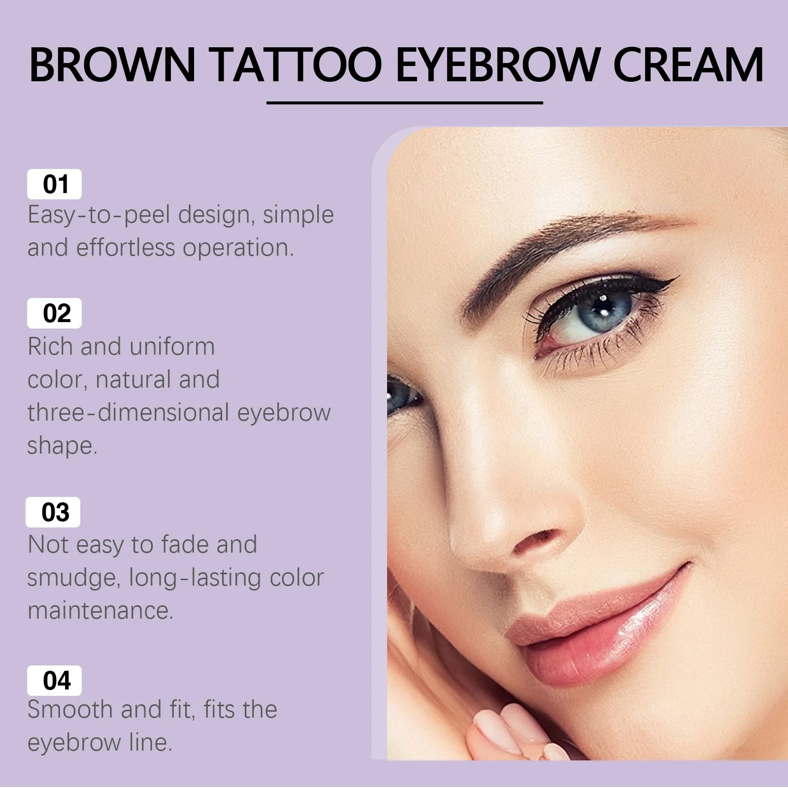 Rasgo puxar creme de sobrancelha espessamento de longa duração anti-manchas formação de filme rápido fácil de descascar creme de sobrancelha multicolorido