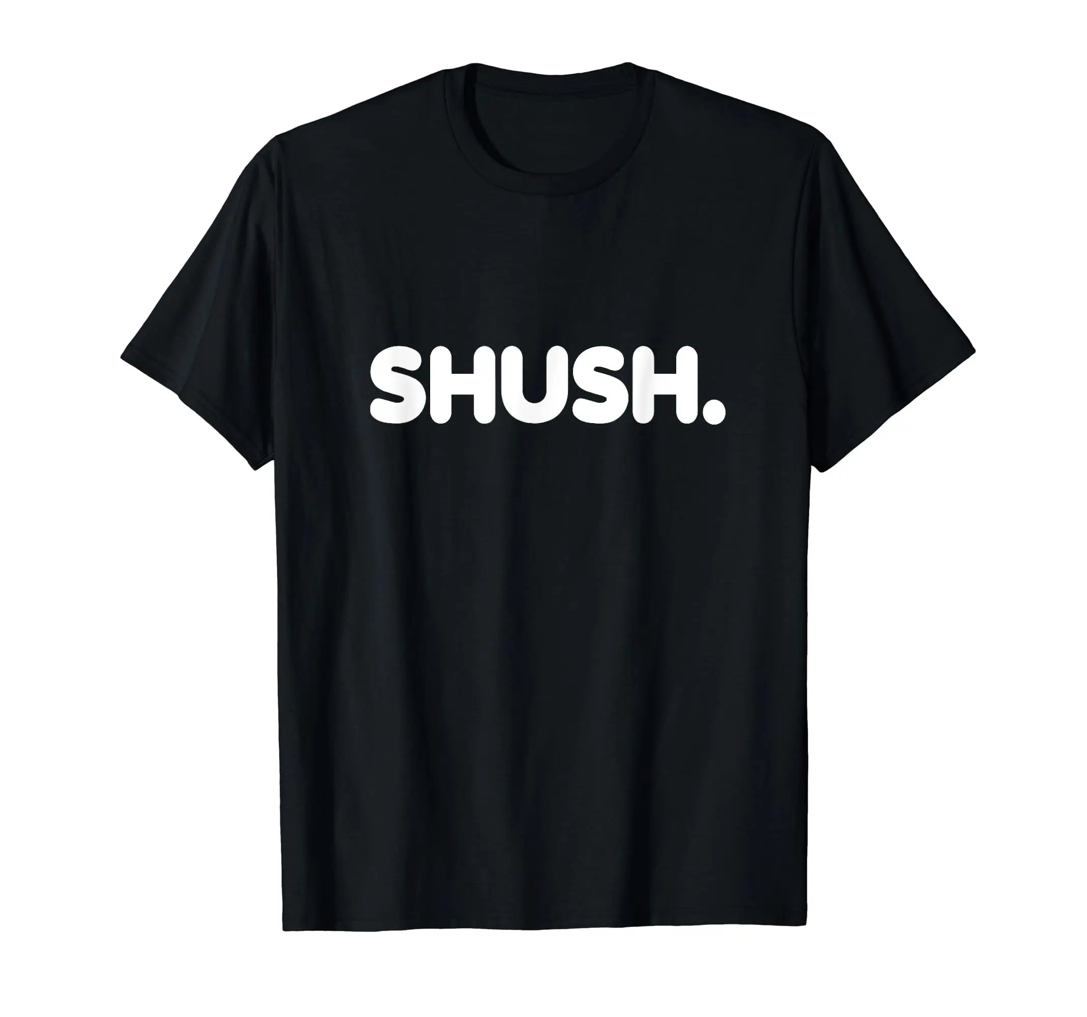 Funny Shush Silence T-Shirt for Men Short Sleeve Cotton Daily Travel Summer Breathable Round Neck Sports Fashion New Trend Tops