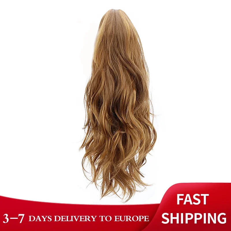 

Free Beauty Long Wavy Synthetic Brown Black Blonde 18" Ponytails Claw Clip In Hair Extensions for Women Hairpiece Pony Tails