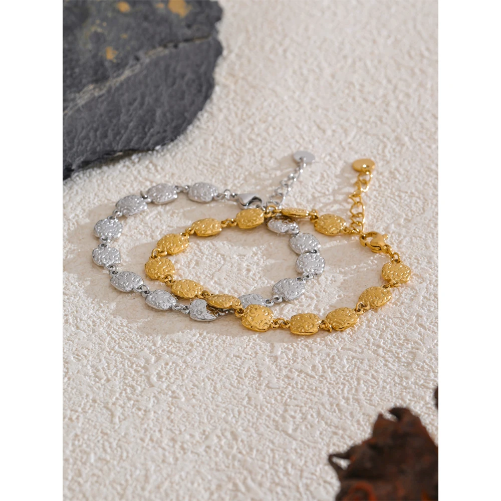 Yhpup Fashion Stainless Steel Square Chain Bracelet Bangle for Women Rust Proof Personalized Charm Wrist Jewellery Gift